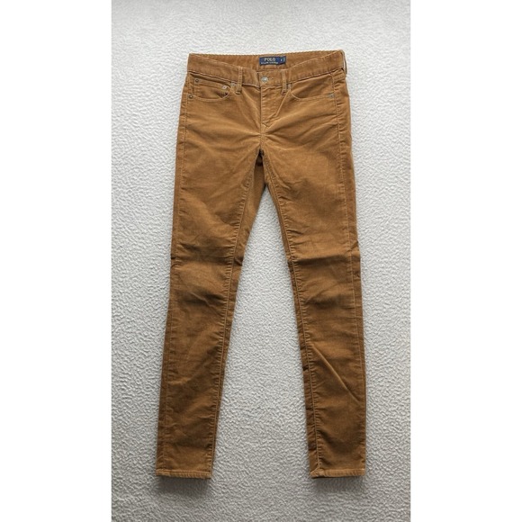 Polo Ralph Lauren Corduroy Pants Womens 4 (30x31) Brown Skinny Stretch 5 Pocket - Picture 4 of 14